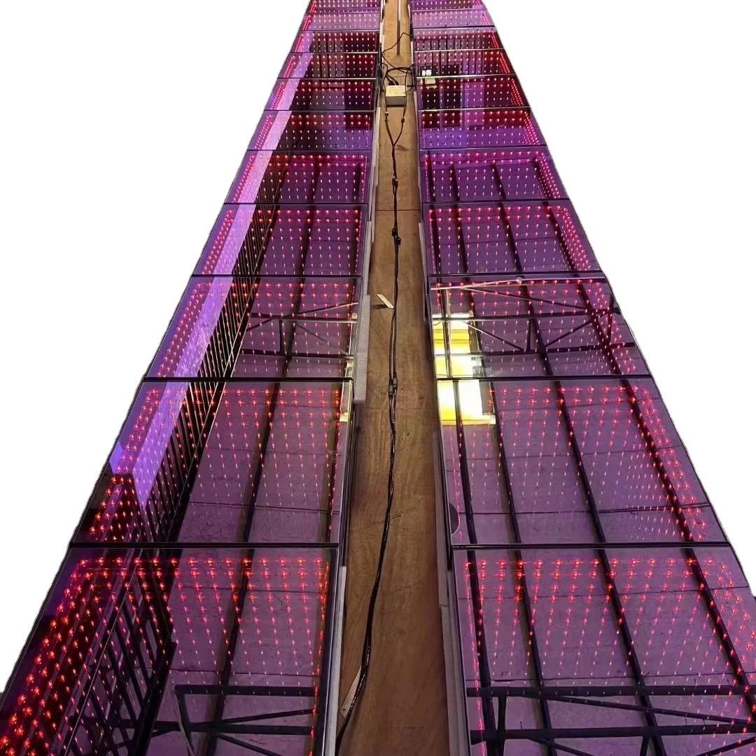 Outdoor interactive square LED Abyss floor tile lamp bar Disco Wedding lamp 3d floor tile LED mirror dance floor