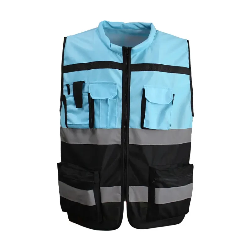 wholesale high visibility 120 gsm knitted fabric traffic reflective safety clothing vest with logo