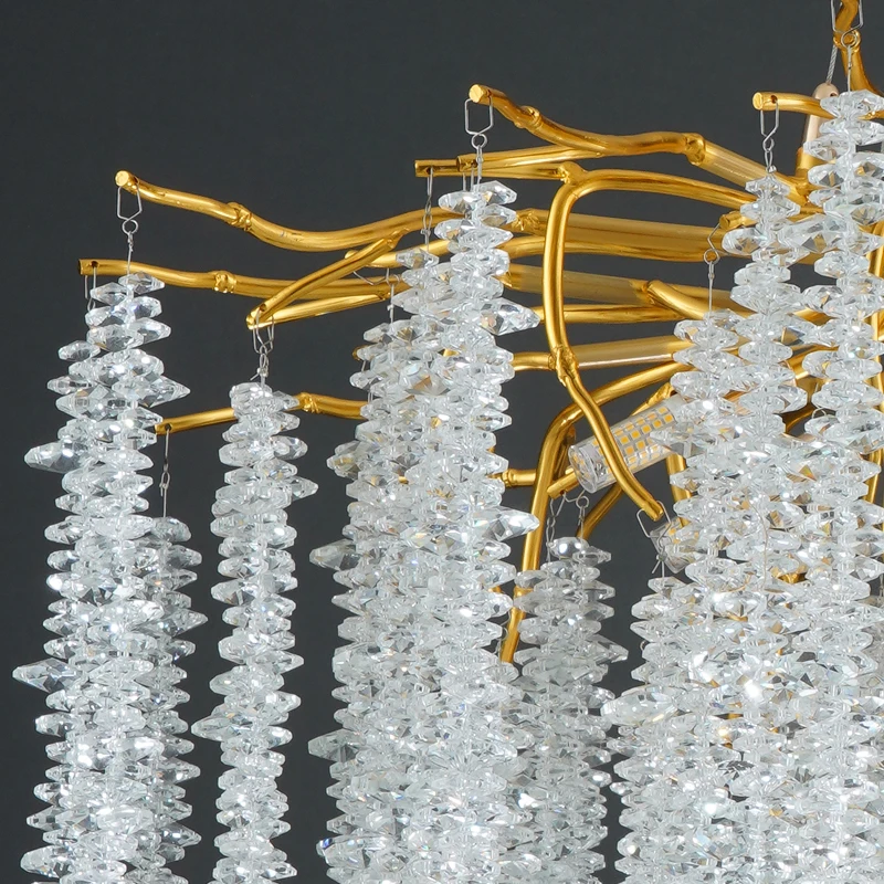 Creative Tassel Branch Tree Adjustable Wire Decorative Lights for Home Villa Dining Modern Chandelier