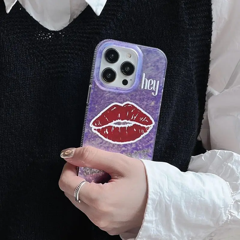 Free samples Big red lip Mouth KissIMD mobile phone case For iphone 14 Plus 13 12 pro xs max
