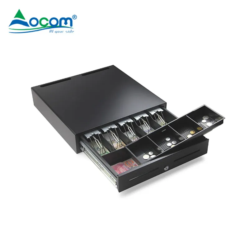 ECD-460S OCOM 460mm Wide Large  5 Bill and 8 Coin Trays Metal Cash Drawer for Cash Registers