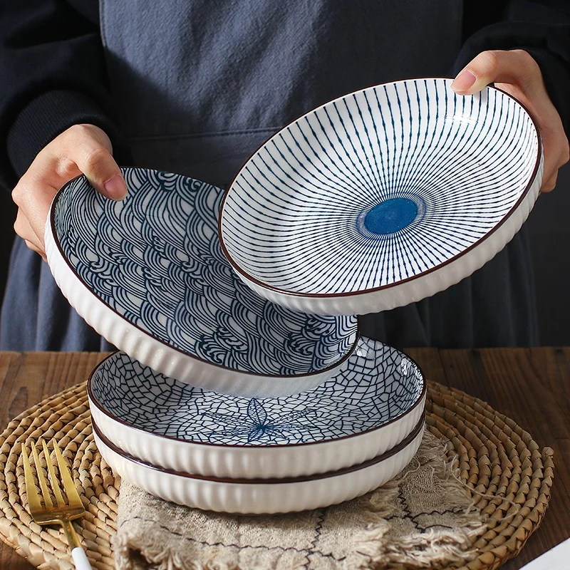 2021 china factories 7 Inch 8 Inch Porcelain plate 4 Designs tableware dinnerware set Patterns charger plates party plates