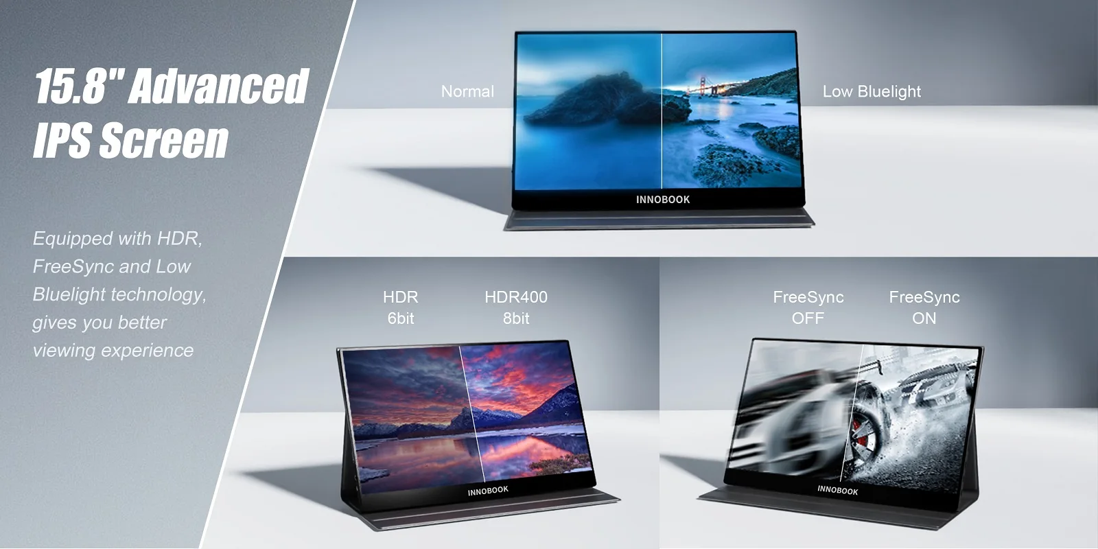 Hot Sell 15.6 inch 1920*1080P with Type-C USB HDMI portable monitor for laptop dual screen triple