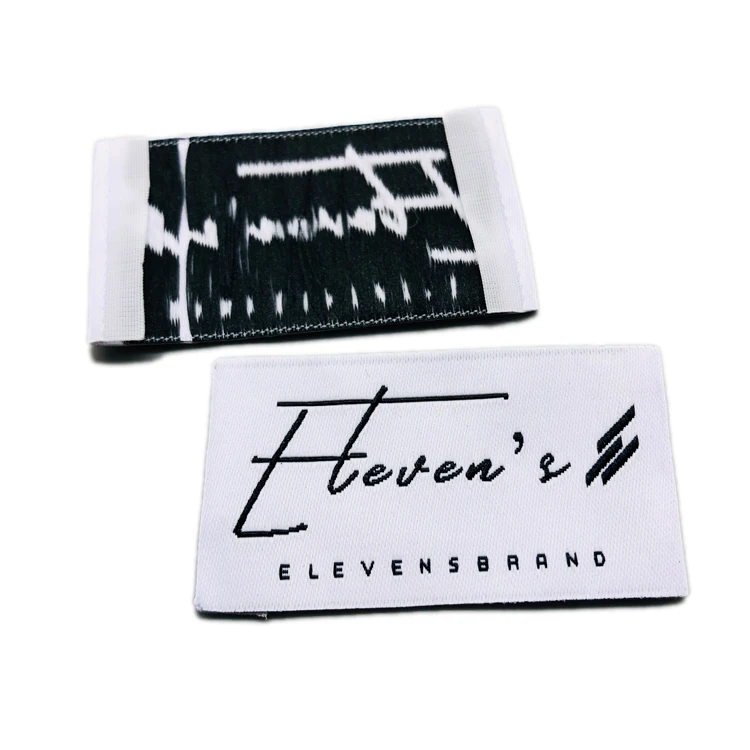 Custom Design Clothes Labels Woven End Fold Clothes Private Label
