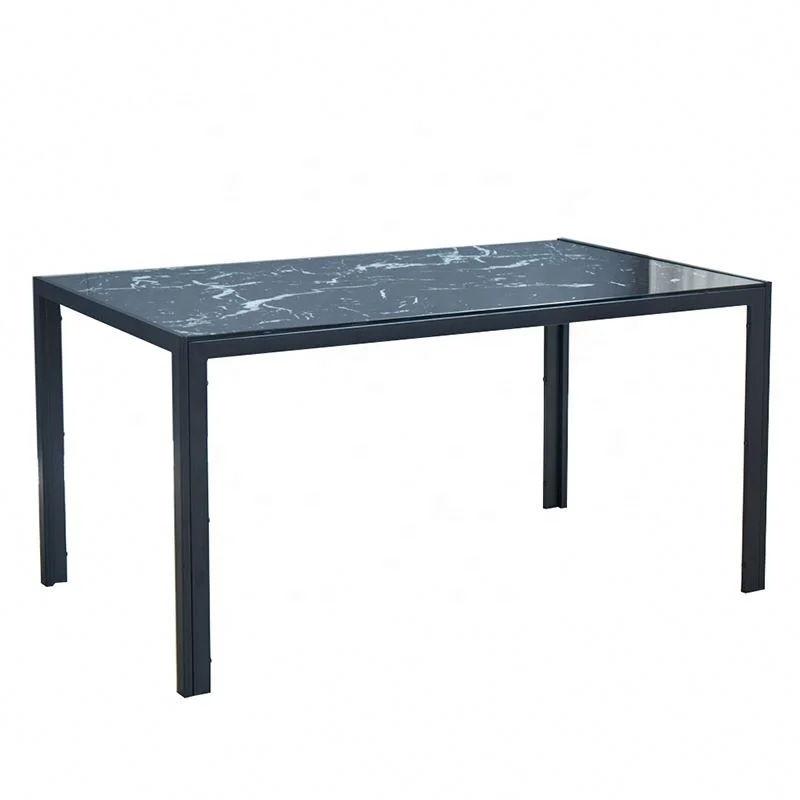 Современный роскошный обеденный стол на 4 - 6 мест из нержавеющей стали с мраморным верхом, обеденный стол из закаленного стекла