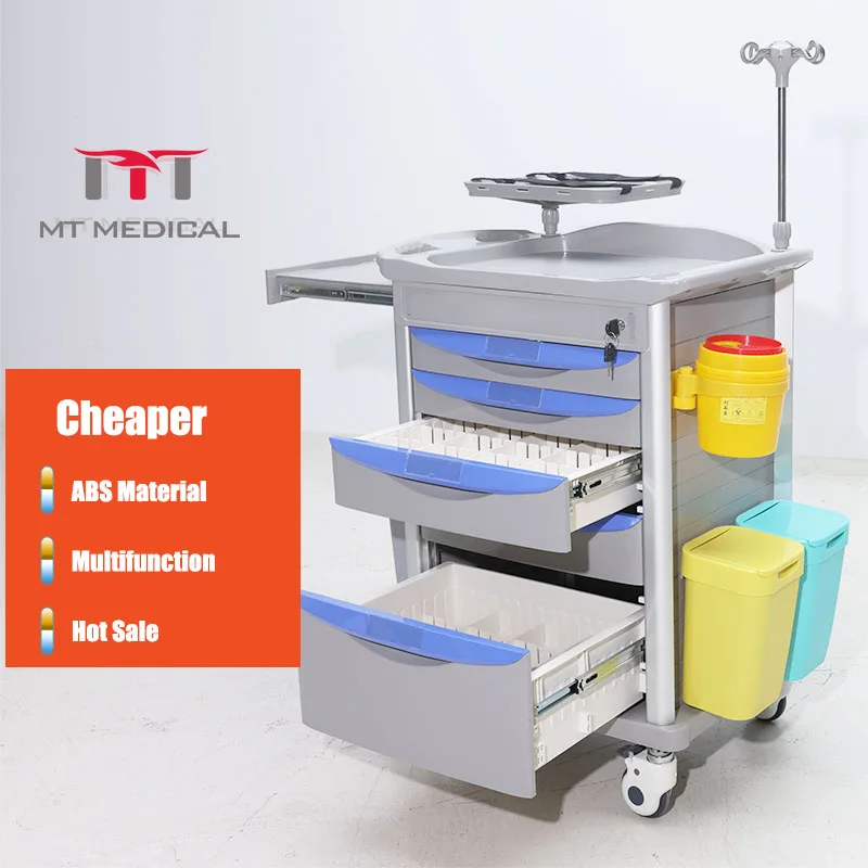 Medical Equipment Nursing Care Treatment Cart Aluminum Hospital Emergency Trolley Clinical Doctor Treatment Trolley For Patient