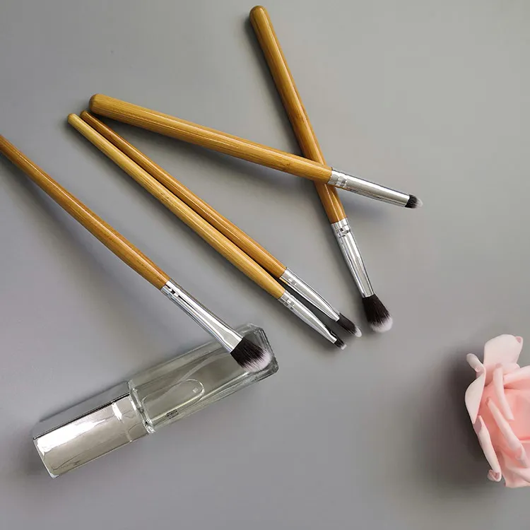 10Pcs Makeup Brush Set Professional bamboo handle Foundation Powder Eyebrow Eyeshadow Eyebrow Concealer smudge Brushes Kits