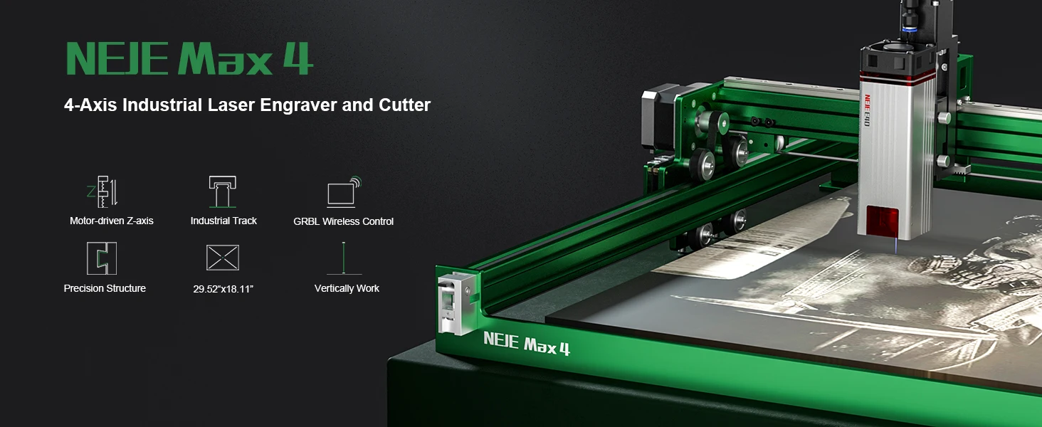 New Design Acrylic Wood Leather Textile Laser Cutter MAX 4 E40 750 X 460mm Laser Cutting Machine for Windows Mac IOS
