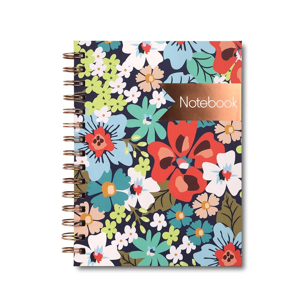 Custom Personalized Luxury Aesthetic Fancy Hard Cover A5 Paper Spiral Diary Journal Notebook for Girls Customizable Manufacturer