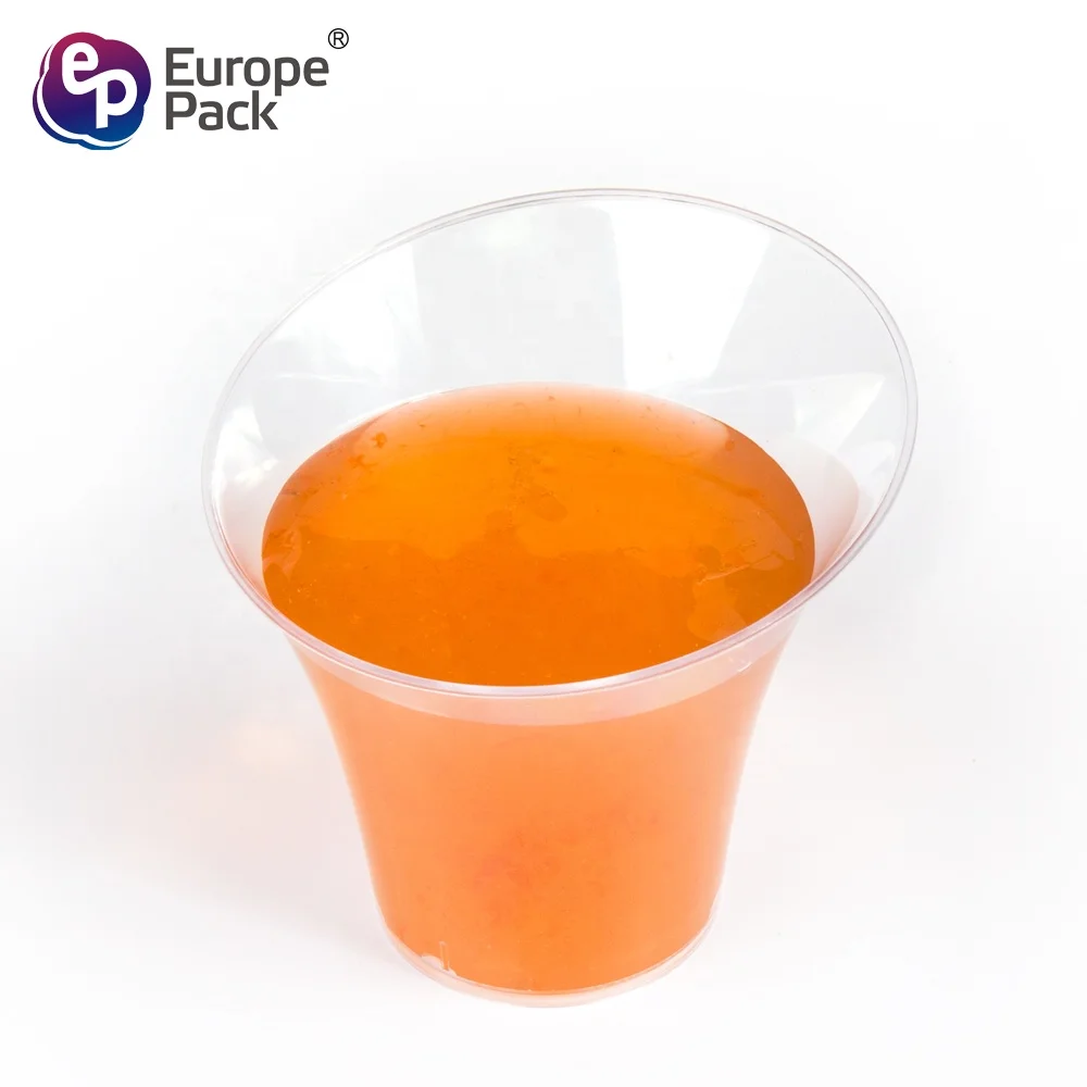 EPK new products bevel connection design special shape 135ml ps chalice cup plastic pudding cup