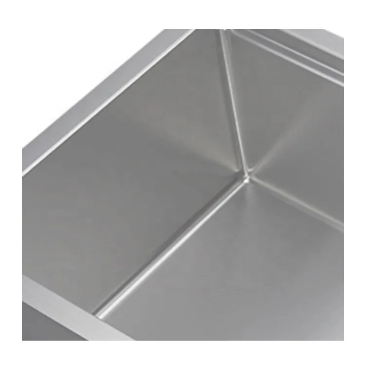 High quality square brushed stainless steel single bowl top mount kitchen sink