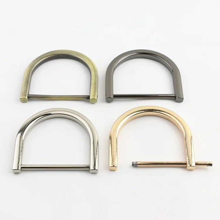 In stock removable screw lead and nickel free brass d-ring clasp buckle metal buckle d ring