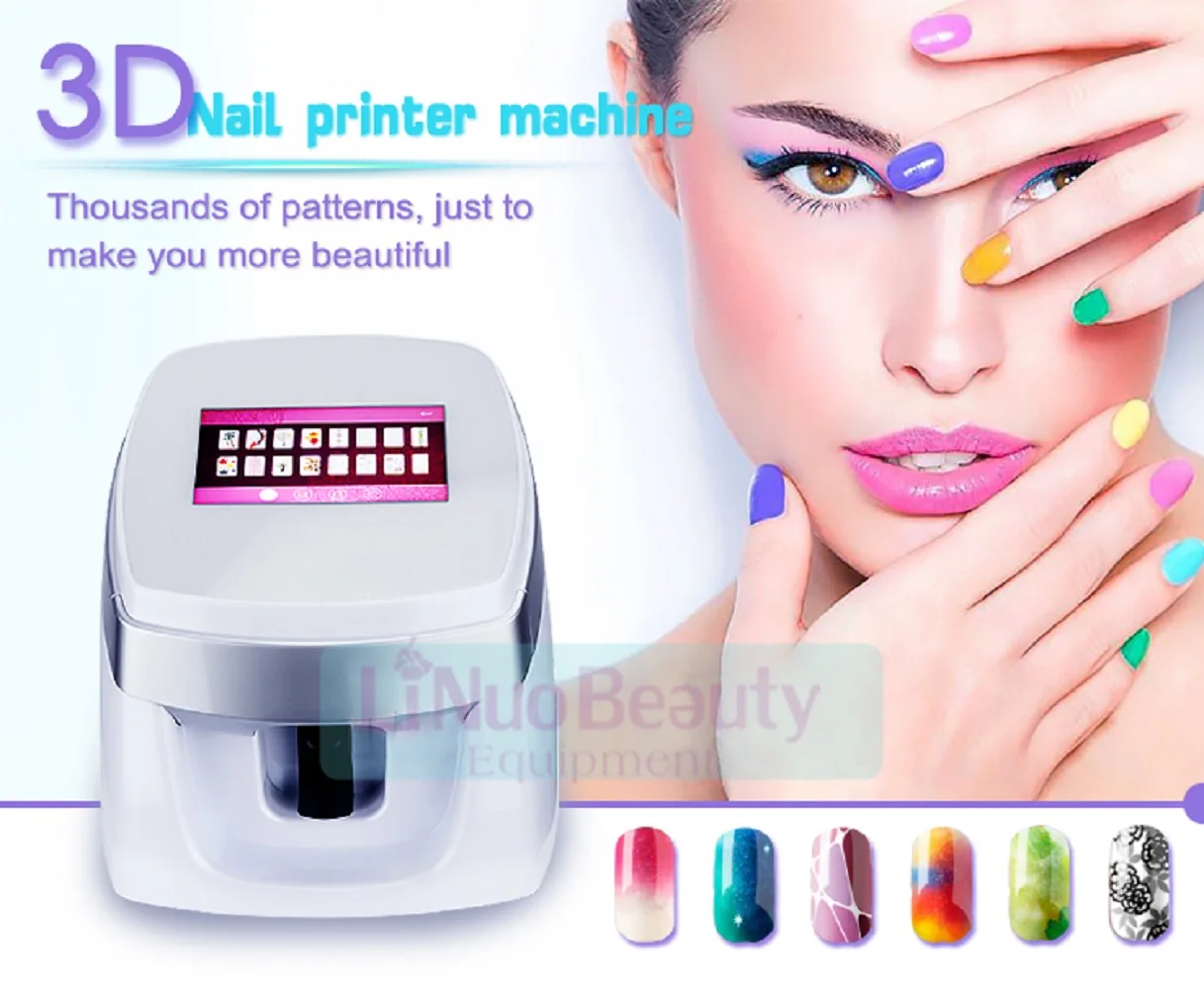 3D portable nail art print machine nail sticker printer polish beauty equipment five fingers digital photo nail art printer