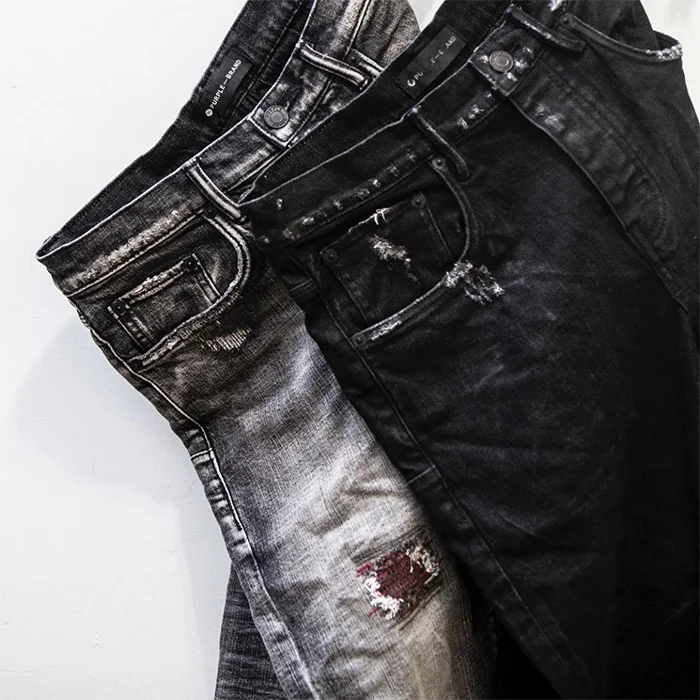 Ripped Skinny Jeans China Factory Custom Wholesale Made High Quality Popular Men Pants Plain Light STREET Jeans