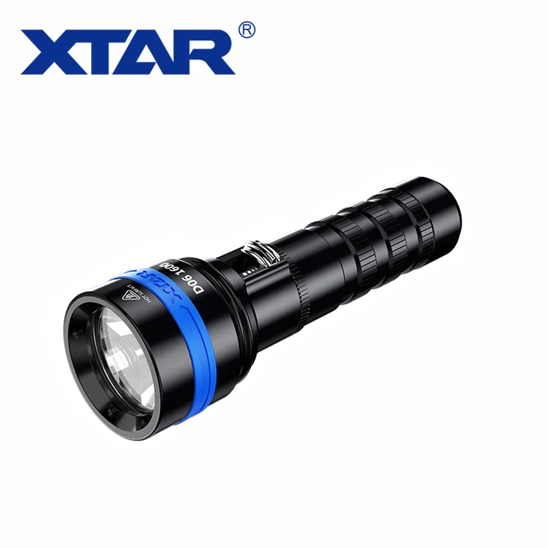 Xtar D06 Magnet Slide Switch 500 1300 1500 1600 Lumens Led Underwater Hunting Fishing Cave Diving Flashlight