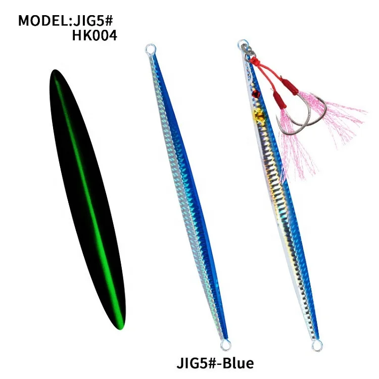 High Quality Fishing Metal Jig With Assist Hook  60g80g160g200g250g300g350g Luminous Vertical Jigging Lure