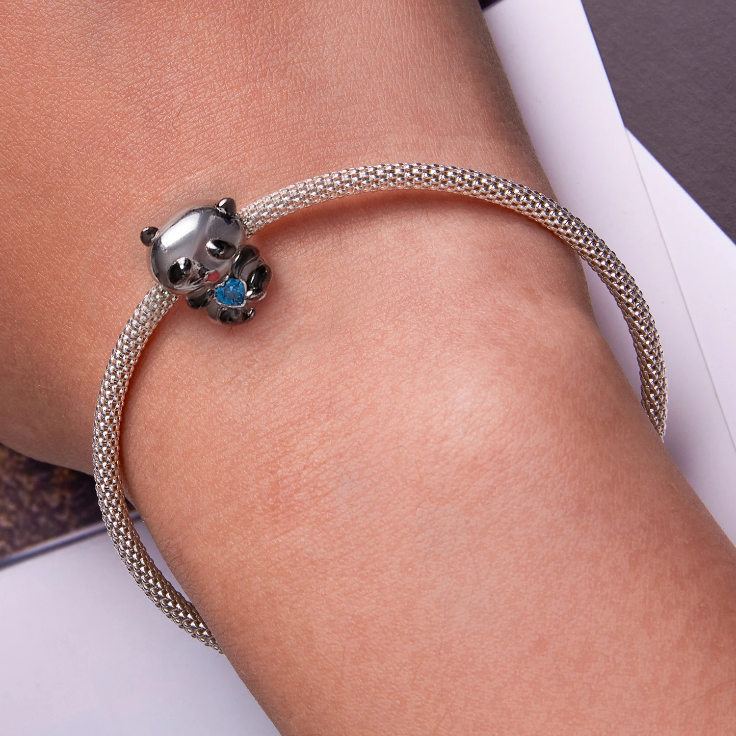 New Product 925 Sterling Silver Cute Colour Panda Charm Beads Pendant Charms For Bangles Jewelry For Women Girl Party Daily Wear