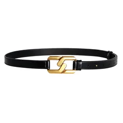 Cowhide Leather Belt For Women Handmade Gold Buckle Belts For Dress Adjustable Genuine Leather Waist Belts