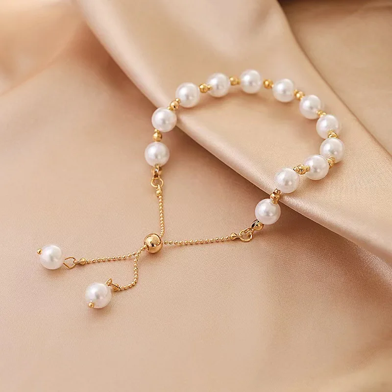 New versatile Pearl And Gold Bracelet Instagram Style Niche Design Beads For Bracelets Fashion Adjustable Jewelry