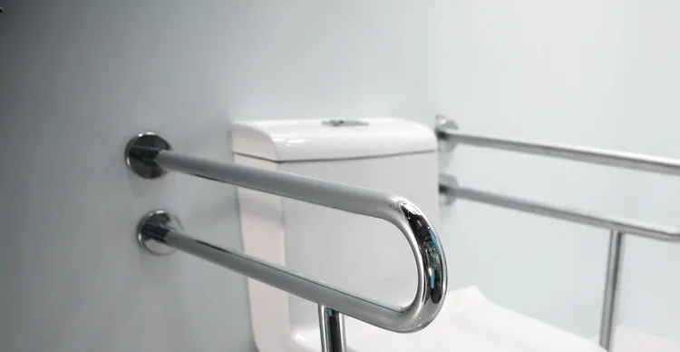 Non slip new bathroom chrome finish disable wall grab bar in toilet