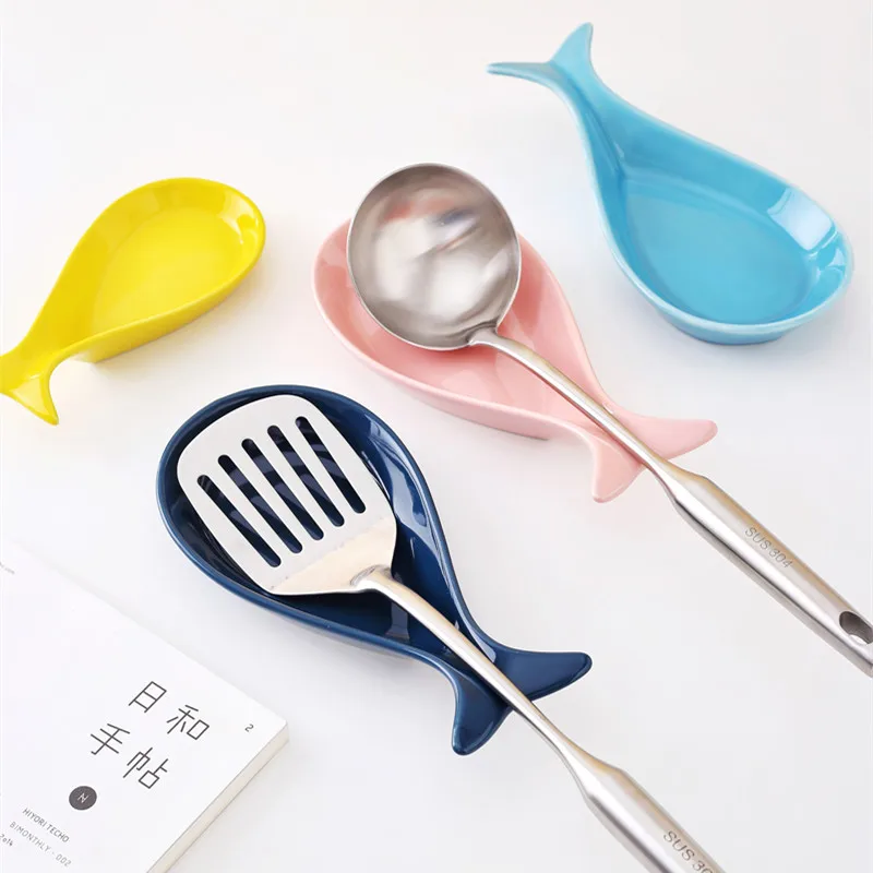 Оптовая продажа, цветной керамический держатель для ложки Amzon