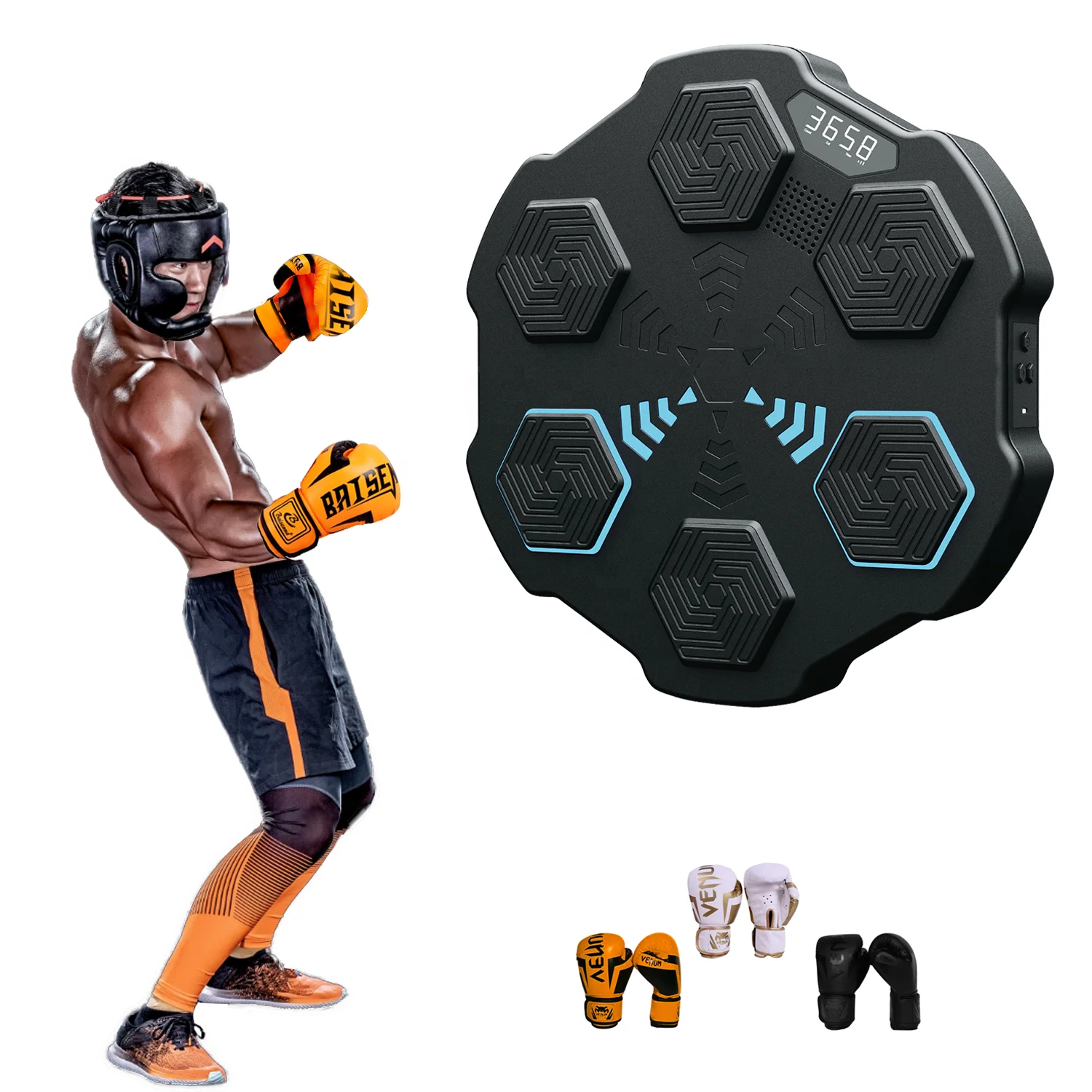 RS New Design Wall Mounted Boxing Target Wholesale Light Up Home Punch Boxing Trainer Smart Music Boxing Machine