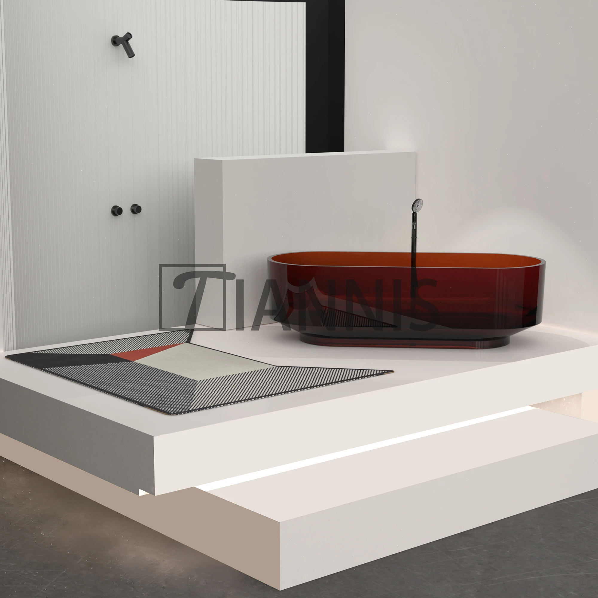 Transparent Bathtub High Quality Wholesale Crystal Various Colorful Selective Resin Clear Glass Wash Bathtub