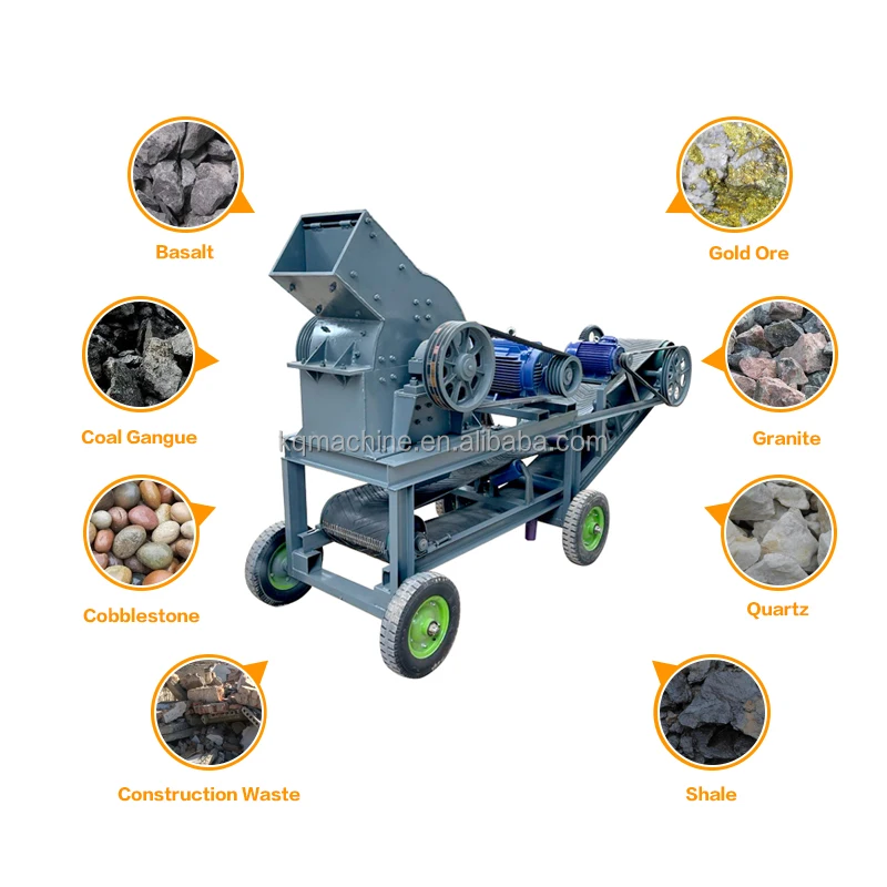 Pc 200*300 Mobile  Hammer Stone Crusher Machine For Nigeria Mobile Portable Hammer Crusher With Screen