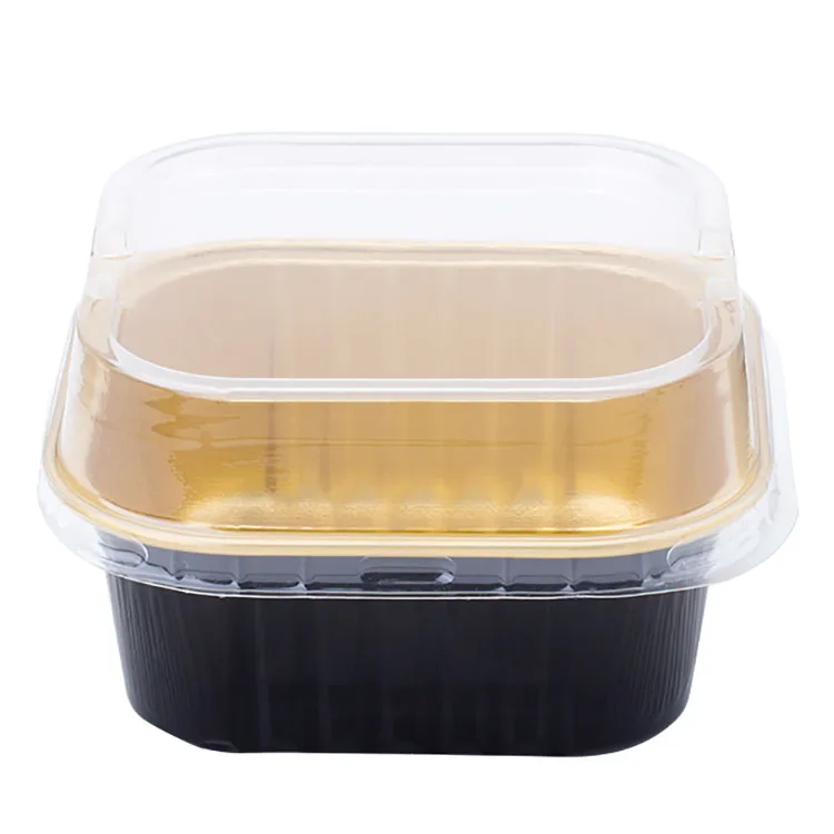 Factory price customized tin food packaging mini box 180ml sauce dessert cup baking colorful aluminum foil cupcake cups with lid