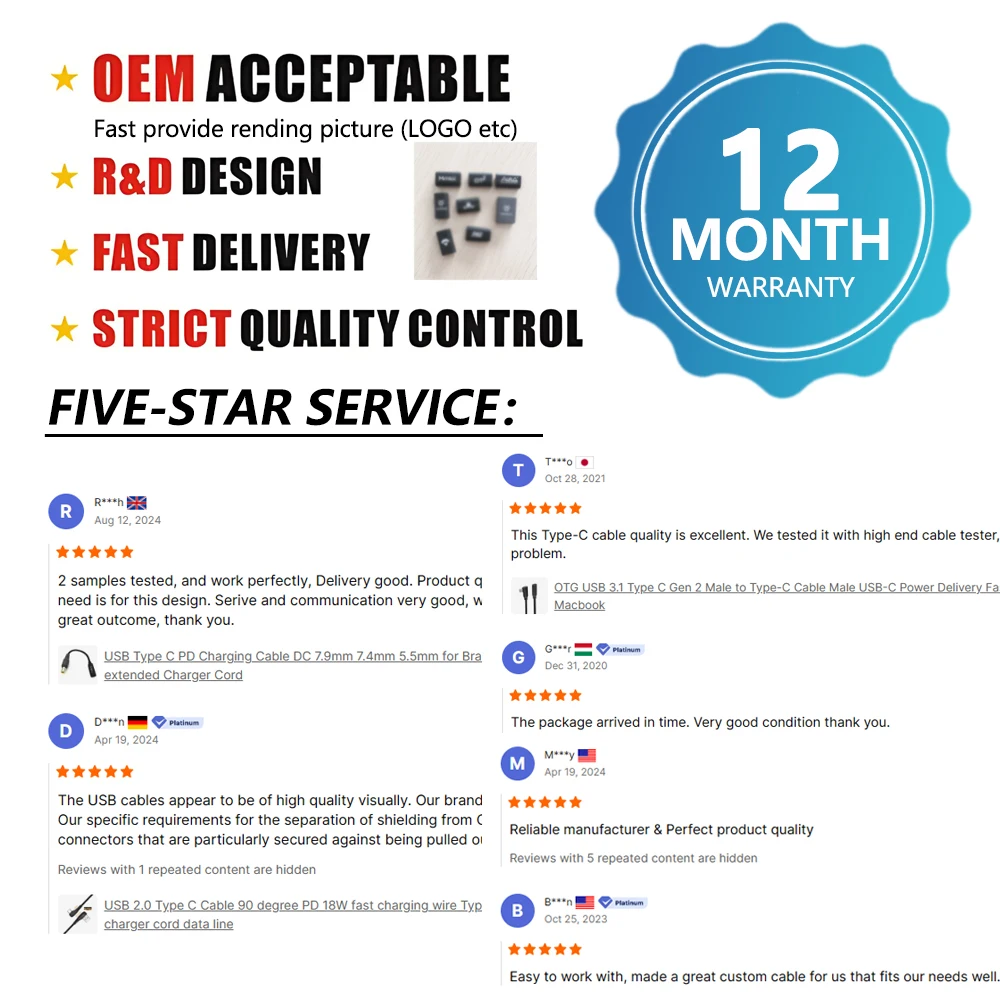 Wholesale 10M USB Cable Active Type C Data Extension Cable OEM USB C Female Cords for Photography Camera Computer Accessories