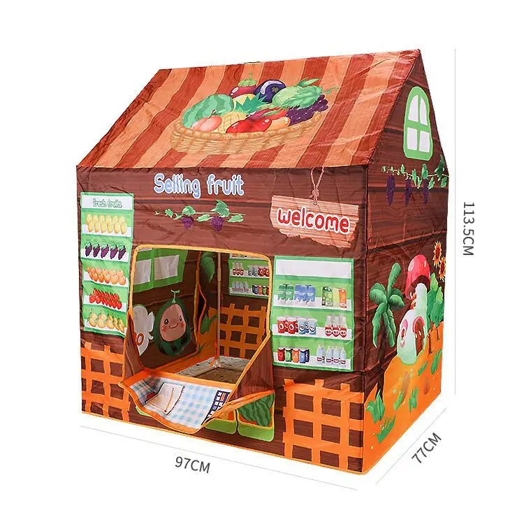 
Indoor kids toy Tent play house Dairy barbecue fruit shop, ice cream shop, children role-play theme tent 