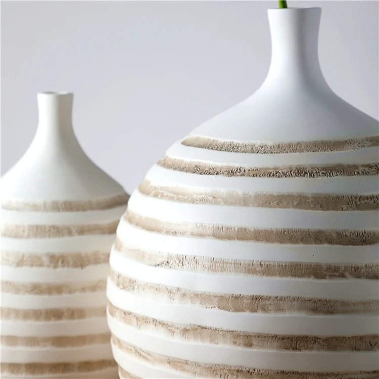 Hot selling european style white resin table flower vase for hotel decoration