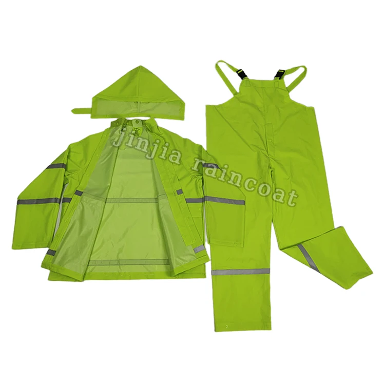 custom labor clothes construction safety work wear suspenders rain suit waterproof coat with bib pants for men