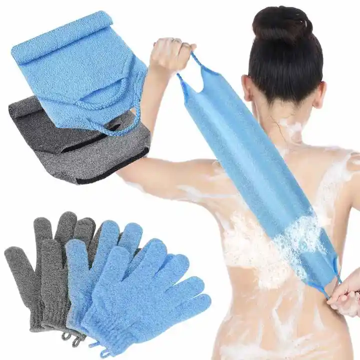 Wholesale Exfoliating Bath Back Scrubber With Rope Double Sides Back Gloves Deep Clean Body Scrub Strap