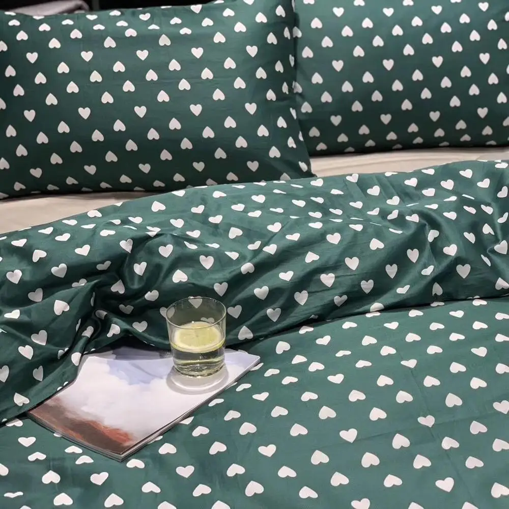 
Super hot sale 100% cotton 60s sateen heart design city fashion art style luxury bedding sets bed linen 