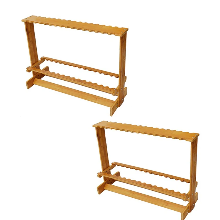 SELCO Bamboo SGRRK104 Wooden Fishing Pole Display Rack Genre Fishing Rod Rack
