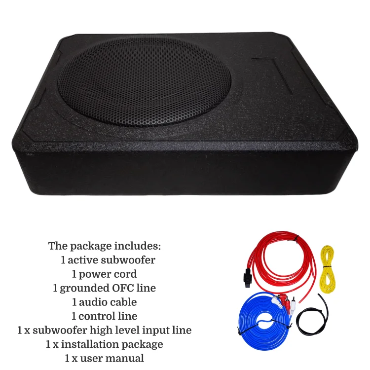 8 inch subwoofer ultra-thin 800W car subwoofer seat under the chair car audio speaker active high power low distortion amplifier