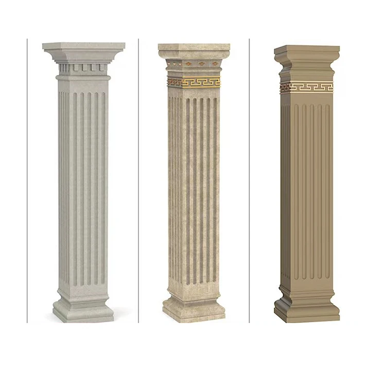 Outdoor Decorative ABS plastic concrete cast in place roman square and round pillar mold for cement columns