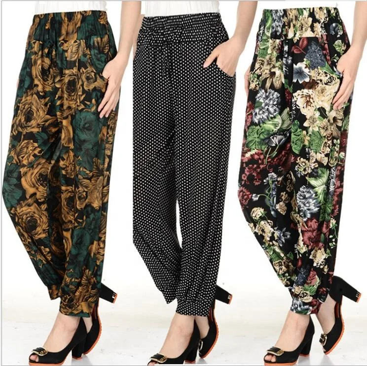 1.28 USD WK020 factory hot sell indian ice silk cool women harem pants