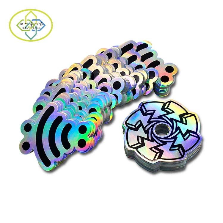 Custom laser die-cutting stickers with high quality permanent vinyl hologram label stickers