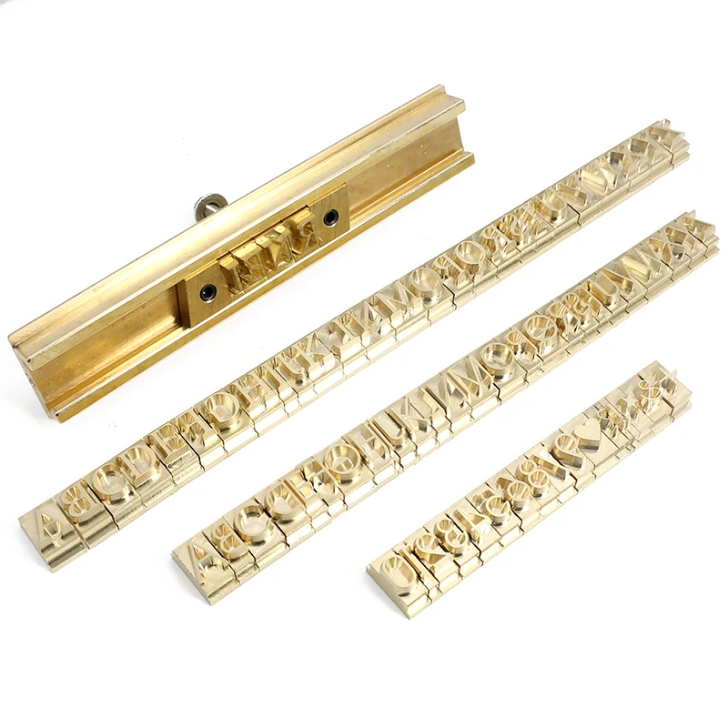 Custom English French arabic Korean Japanese Hebrew expression logo leather wood hot stamping gold-plated brass alphabet stamp