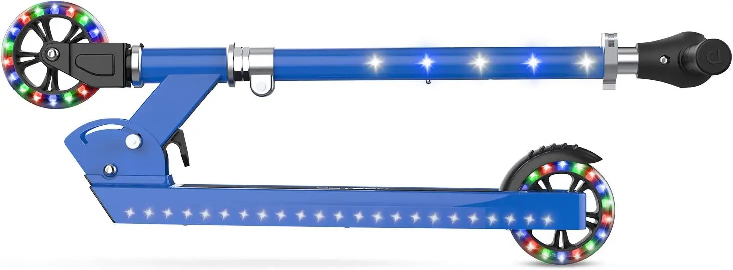 Two  Pu Wheel Kids Kick Scooter With Music And Lights/kick Scooter For 2-8 Years Old Children