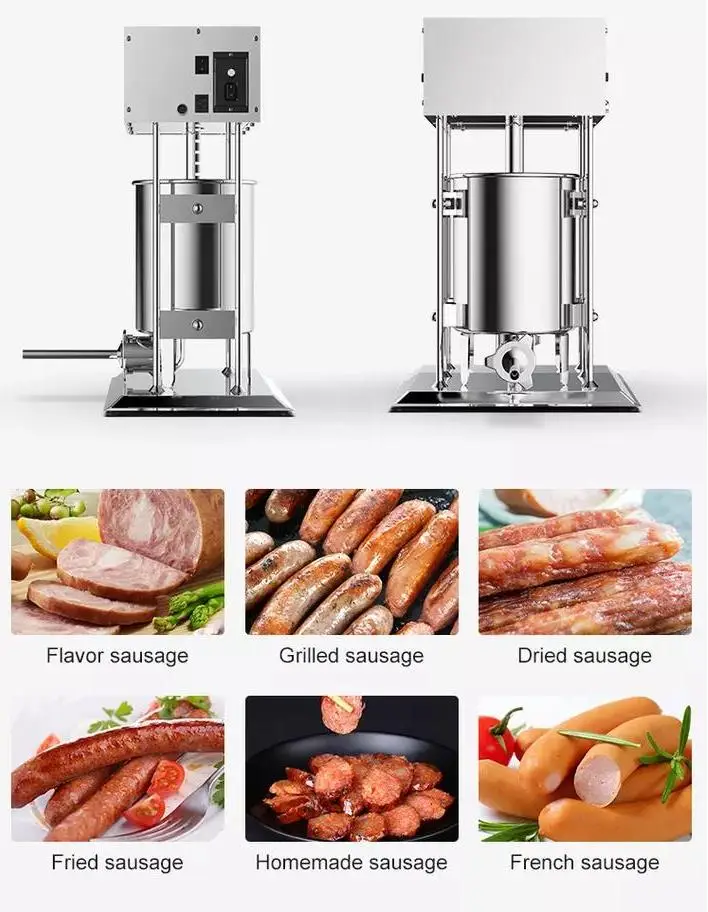 10L 15L 25L 30l electric automatic sausage meat stuffer machine with stuffing 4 S.S tubes free spare parts