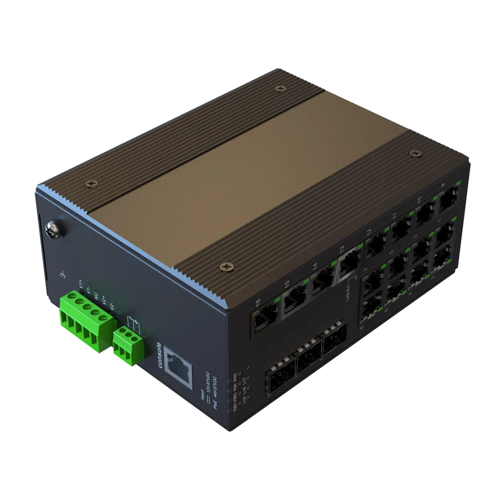  19 порт полный гигабитный 90W коммутатор питания через Ethernet 1000 м DC 44-57 вольт управляемый промышленный коммутаторы 8-портовый POE 3 для программирования в производственных