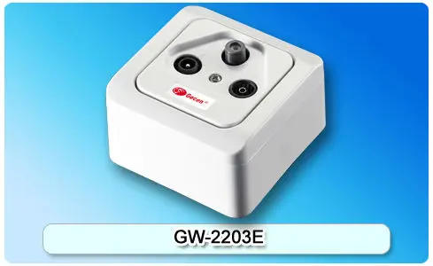 Gecen SATV TV Radio FM Wall socket Outlet Model GW-2203E end type