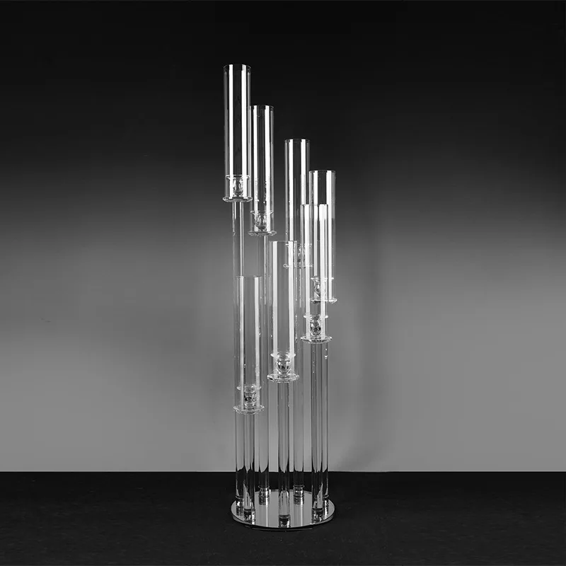 8 Heads 3 5 6 8 10 Arms simple modern acrylic candle holder centerpieces acrylic wedding decoration candle holders