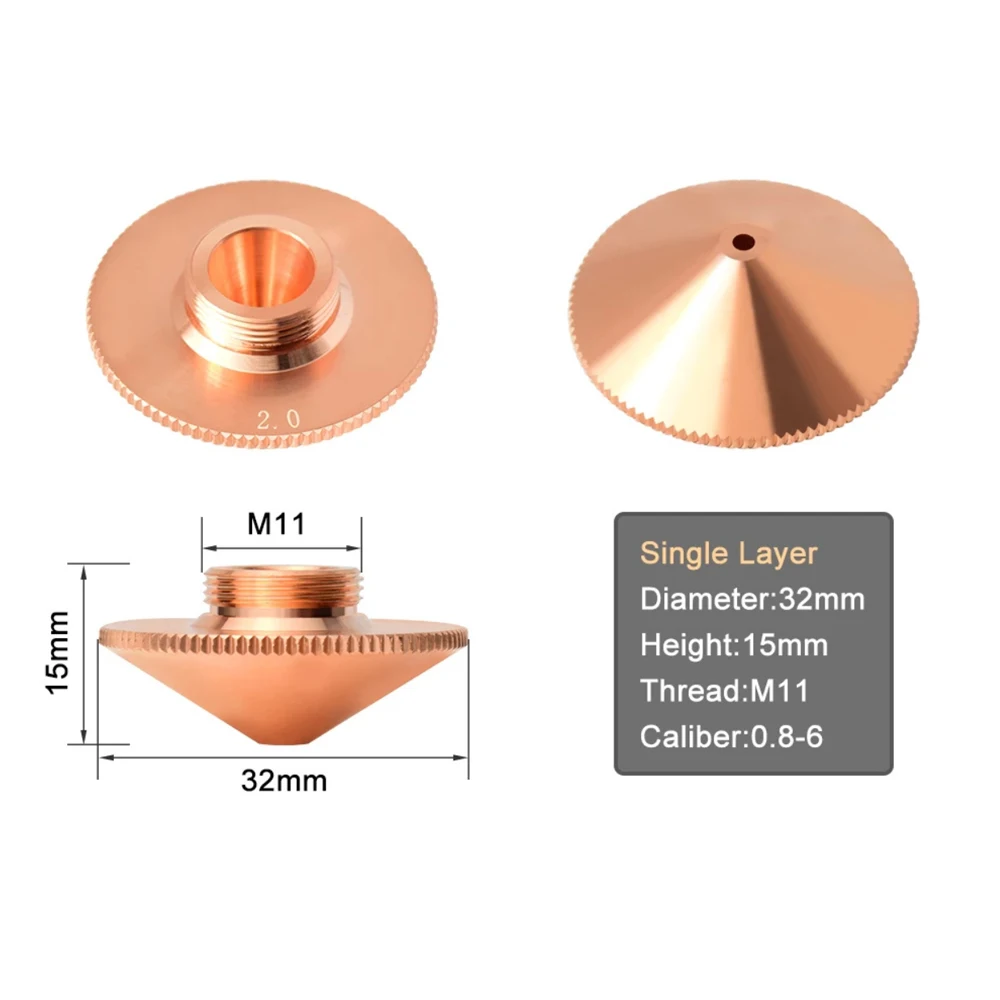 Laser Cutting Nozzle High Quality Fiber Laser Nozzles Lazer Head Brass Nozzles Laser Equipment Spare Parts