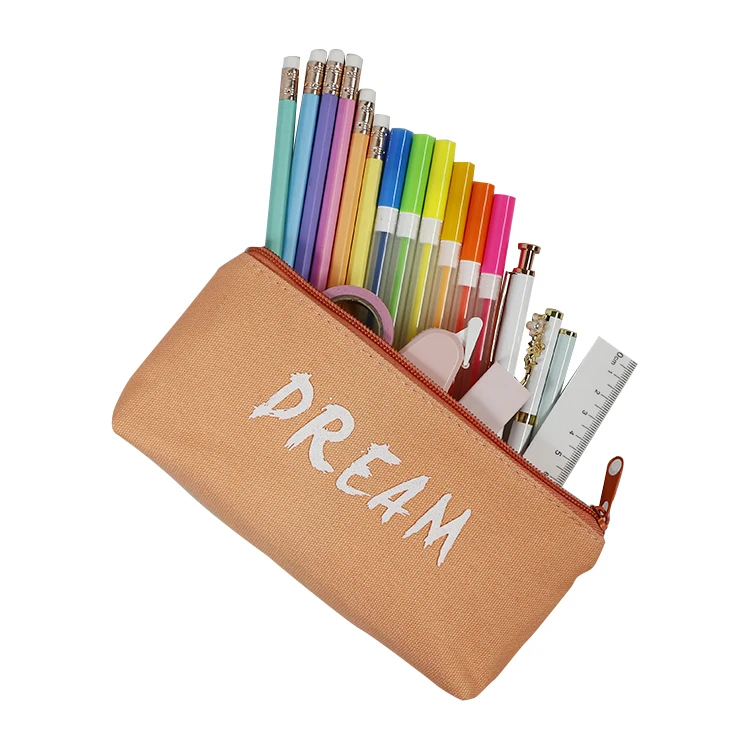  Promotional Various Durable Using Plain Zipper Canvas School Pencil