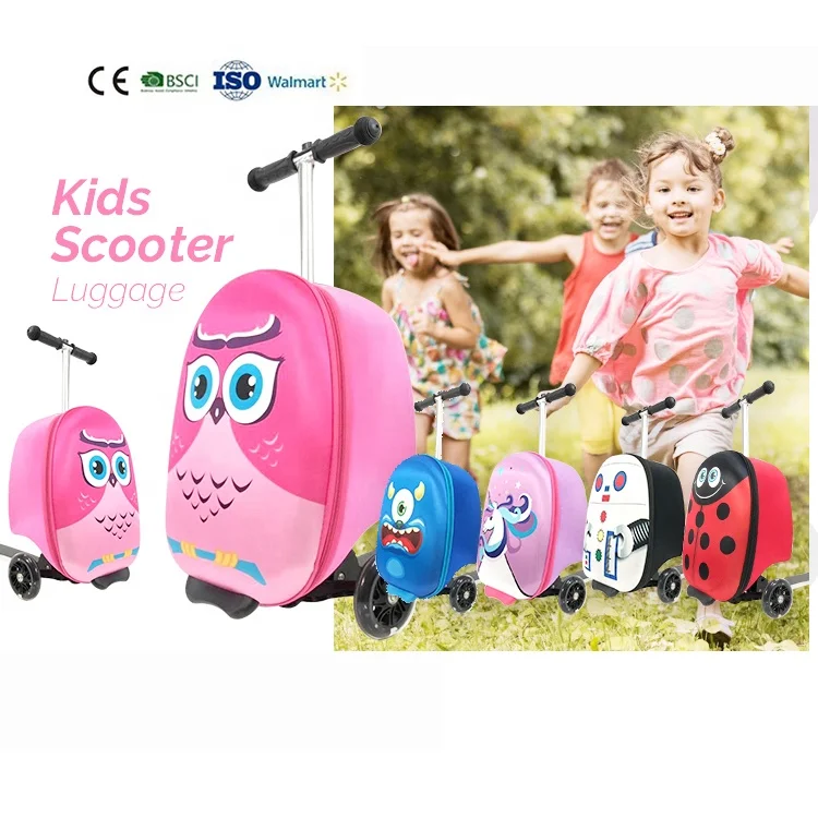 19 Inch cheap children travel suitcase kids trolley luggage bag with small EVA folding wheels