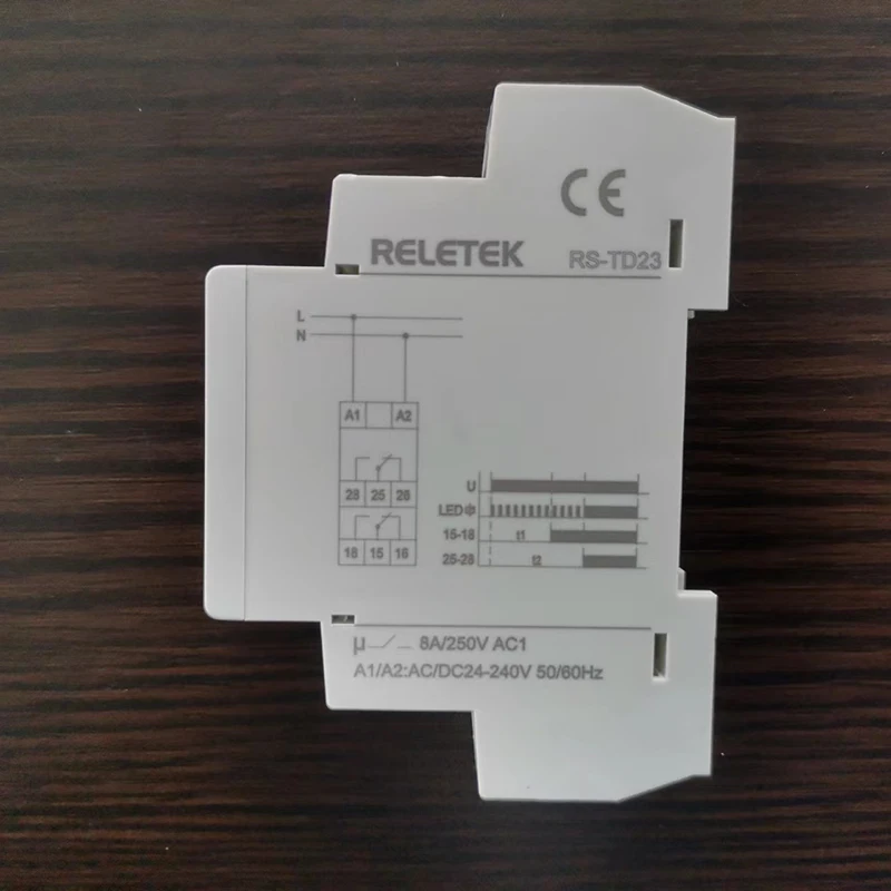 RETELEK Doublestage Time Delay Relay  RS-TD24-16 AC/DC12-240V 16A 50/60HZ Modular Time Relay For Control